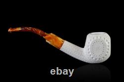 Block Meerschaum Pipe Engraving hand carved smoking tobacco with case MD-4