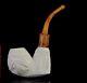 Block Meerschaum Pipe Engraving Hand Carved Smoking Tobacco W Case Md-160