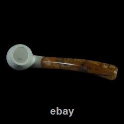 Block Meerschaum Pipe hand carved smoking tobacco with case D-69