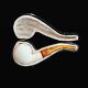 Block Meerschaum Pipe Handcarved New Smoking Tobacco Pipe Unsmoked W Case Md-408