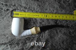 Block Meerschaum Rustic Shank Biliiard & Bambo Pipe