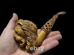Block Meerschaum Special Lion Pipe Big Size Master Carver