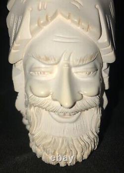 Block Meerschaum Tobacco Smoking Pipe, Hand carved And Signed I. Beckler