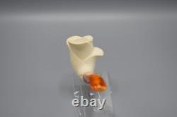 Blooming Rose Figure Smoking Pipe, block Meerschaum New Handmade Custom Case#814