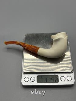 Blooming Rose Figure Smoking Pipe, block Meerschaum New Handmade Custom Case#814