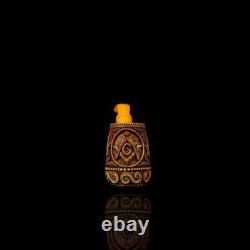 Brandy Pipe W Masonic Emblems By EGE BLOCK MEERSCHAUM-NEW-HANDCARVED W Case#426