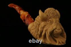 Buffalo Hand Carved Block Meerschaum Pipe by I. Baglan with case 11731