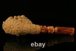 Buffalo Hand Carved Block Meerschaum Pipe by I. Baglan with case 11731
