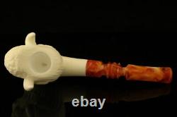 Buffalo Hand Carved Block Meerschaum Pipe with custom CASE 12191