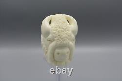 Buffalo figure Pipe Block Meerschaum-NEW Handmade With Case#124