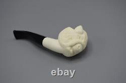 Buffalo figure Pipe Block Meerschaum-NEW Handmade With Case#124