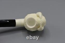 Buffalo figure Pipe Block Meerschaum-NEW Handmade With Case#124