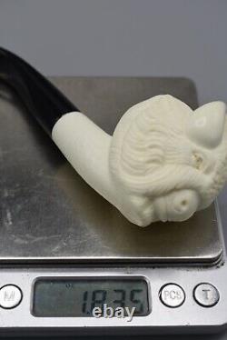 Buffalo figure Pipe Block Meerschaum-NEW Handmade With Case#124