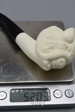 Buffalo figure Pipe Block Meerschaum-NEW Handmade With Case#124