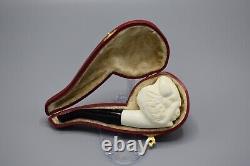 Buffalo figure Pipe Block Meerschaum-NEW Handmade With Case#124