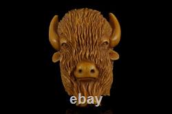 Buffalo figure Pipe By Kenan Block Meerschaum-NEW Handmade With Case#1267