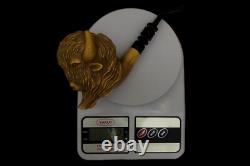 Buffalo figure Pipe By Kenan Block Meerschaum-NEW Handmade With Case#1267