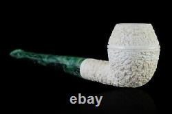 Bulldog Block Meerschaum Pipe hand carved smoking tobacco with case MD-1