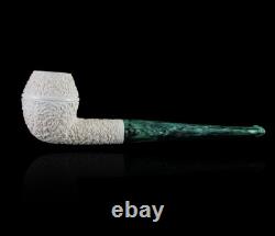 Bulldog Block Meerschaum Pipe hand carved smoking tobacco with case MD-1