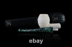 Bulldog Block Meerschaum Pipe hand carved smoking tobacco with case MD-1
