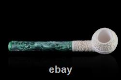 Bulldog Block Meerschaum Pipe hand carved smoking tobacco with case MD-1