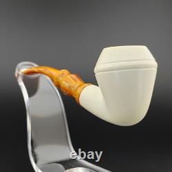 Bulldog Classic Smooth Block Meerschaum Pipe, With Case, Unique Meerschaum Pipes