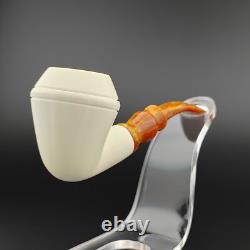 Bulldog Classic Smooth Block Meerschaum Pipe, With Case, Unique Meerschaum Pipes