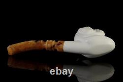 Bulldog Dog head Meerschaum Pipe hand carved Smoking tobacco w case MD-154