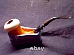 CALABASH PIPE BLOCK MEERSCHAUM BOWL GOURD BODY REMOVABLE BOWL WithSTAND -CALA23