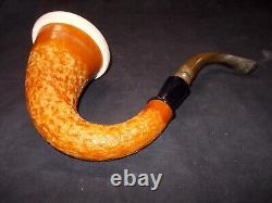 CALABASH PIPE BLOCK MEERSCHAUM BOWLCARVED GOURD BODY WithSTAND -CALA26