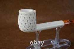 CANADIAN PIPE BLOCK MEERSCHAUM-NEW-HAND CARVED tamper+stand#288 W Case