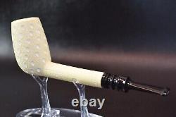 CANADIAN PIPE BLOCK MEERSCHAUM-NEW-HAND CARVED tamper+stand#471 W Case