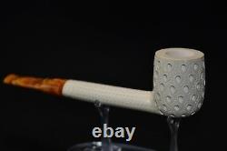 CANADIAN PIPE BLOCK MEERSCHAUM-NEW-HAND CARVED tamper+stand#512 W Case