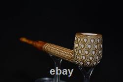 CANADIAN PIPE BLOCK MEERSCHAUM-NEW-HAND CARVED tamper+stand#513W Case