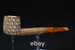 CANADIAN PIPE BLOCK MEERSCHAUM-NEW-HAND CARVED tamper+stand#513W Case