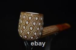 CANADIAN PIPE BLOCK MEERSCHAUM-NEW-HAND CARVED tamper+stand#513W Case