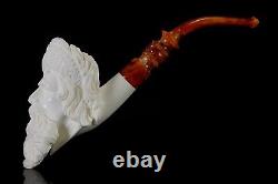 CAVALIER Figure Pipe By Erdogan EGE block Meerschaum New Handmade W Case#1404