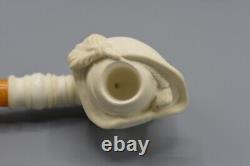 CAVALIER Pipe BY CEVHER Block Meerschaum-Handmade NEW Custom Made CASE#1899