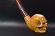 Churchwarden Stem Skull Pipe By Ali Block Meerschaum-new Handmade W Case#1336