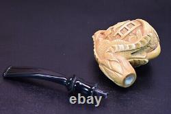 CLAW PIPE W Masonic Emblems By H EGE-BLOCK MEERSCHAUM-NEW-HANDCARVED W Case#206
