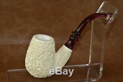 CUMHUR Ornate Pipe BLOCK MEERSCHAUM-NEW-HAND CARVED W Case&Tamper#224