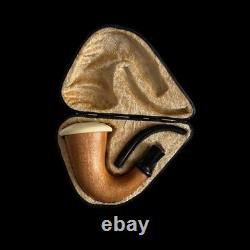 Calabash Meerschaum Pipe Sherlock Holmes pipe hand carved unsmoked w case MD-460