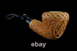 Calabash Ornate Pattern Masonic Pipe New Block Meerschaum Handmade W Case#912