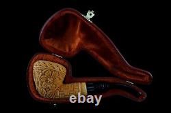 Calabash Ornate Pattern Masonic Pipe New Block Meerschaum Handmade W Case#912