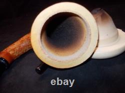 Calabash Pipe Block Meerschaum Bowl Carved Gourd Body -cala26