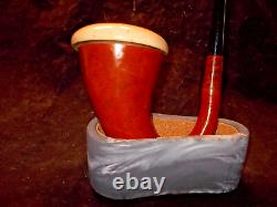 Calabash Pipe Block Meerschaum Bowl Gourd Large With Custom Stand -cala21