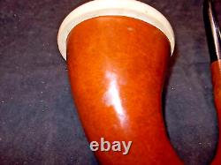 Calabash Pipe Block Meerschaum Bowl Gourd Large With Custom Stand -cala21