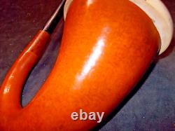 Calabash Pipe Block Meerschaum Bowl Gourd Large With Custom Stand -cala21