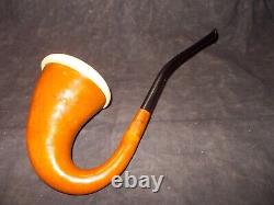 Calabash Pipe Block Meerschaum Bowl Gourd Large With Custom Stand -cala21