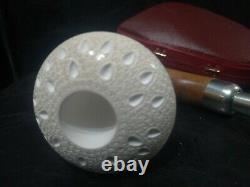 Calabash Pipe & Block Meerschaum Bowl & Silver Spigot System Large Size #055
